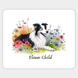 Flower Child - Border Collie Sticker